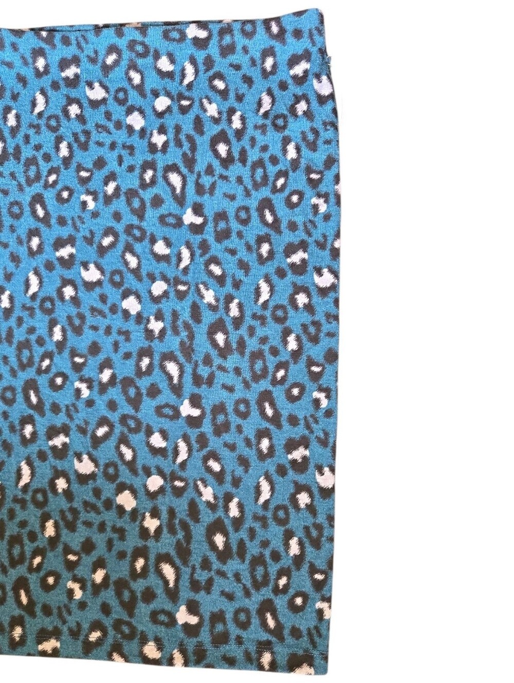 Forever 21 Teal and Navy Leopard Print Pencil Skirt - NWT - M
